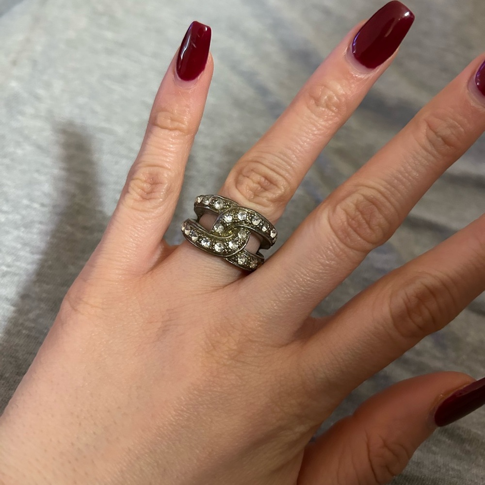 Silver Rhinestone Ring